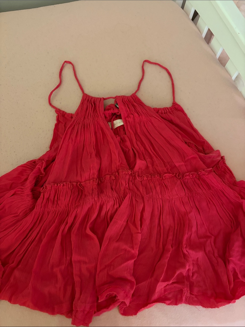 Altar'd State Coral Pink Textured Spaghetti Strap Top